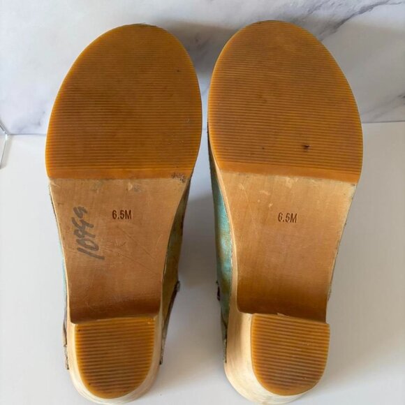 Jeffrey Campbell Fabric Multicoloured Tie Dye Clogs Heels Boho Festival Hippi - Picture 4 of 12